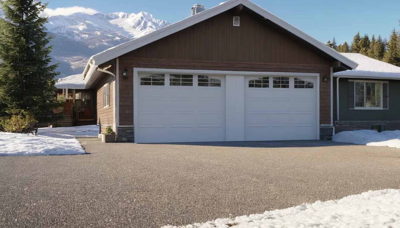 Garage door on a frame-built home in Draper after a snowy season